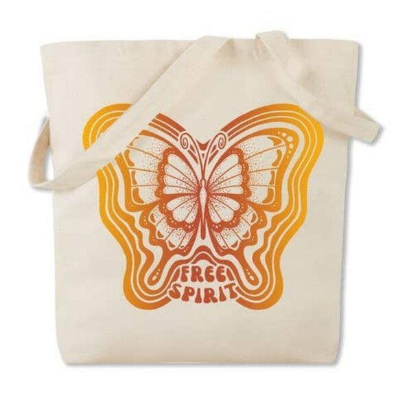 NWT Soul Flower Free Spirit Butterfly Tote – Organic Cotton, Fair Trade - Picture 1 of 3